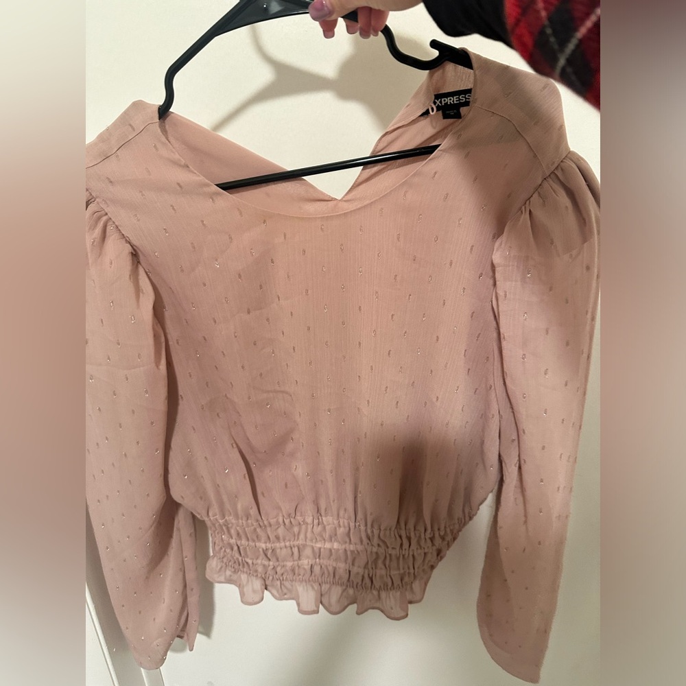 Express Blush Pink Textured Blouse